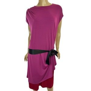 Narciso Rodriguez for DesigNation Colorblock Dress Mulbery & Red Size XL